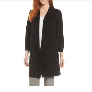 eileen fisher black long cardigan duster